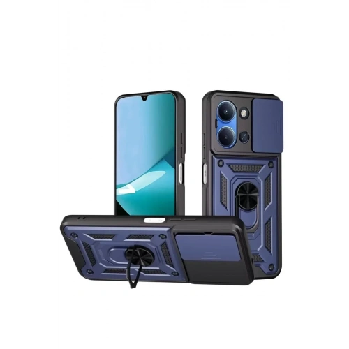 Mey İthalat®   Redmi 15C 4G Pars Lens Yüzüklü Silikon - Lacivert