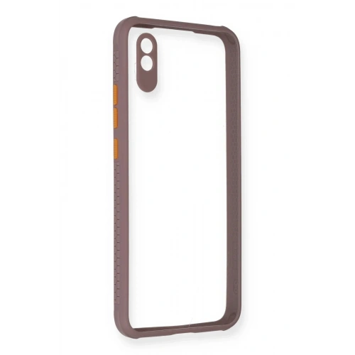 Mey İthalat®   Redmi 9A Kılıf Miami Şeffaf Silikon - Açık Mor