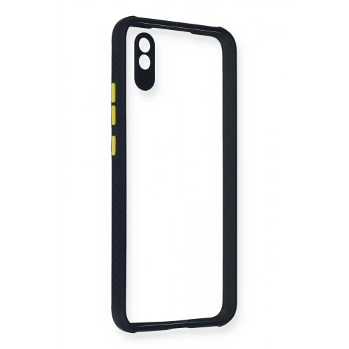 Mey İthalat®   Redmi 9A Kılıf Miami Şeffaf Silikon - Lacivert