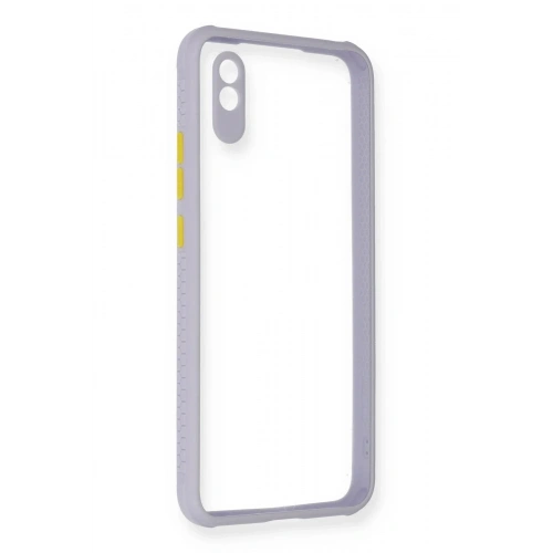 Mey İthalat®   Redmi 9A Kılıf Miami Şeffaf Silikon - Lila