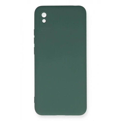 Mey İthalat®   Redmi 9A Kılıf Nano içi Kadife Silikon - Koyu Yeşil