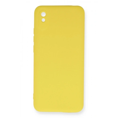 Mey İthalat®   Redmi 9A Kılıf Nano içi Kadife Silikon - Sarı