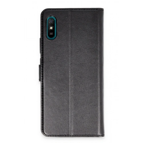 Mey İthalat®   Redmi 9A Kılıf Trend S Plus Kapaklı Kılıf - Siyah