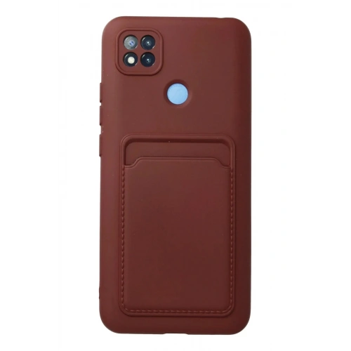 Mey İthalat®   Redmi 9C Kılıf Kelvin Kartvizitli Silikon - Bordo