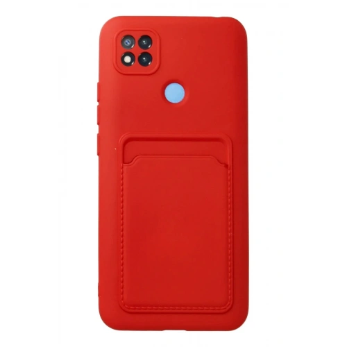 Mey İthalat®   Redmi 9C Kılıf Kelvin Kartvizitli Silikon - Kırmızı