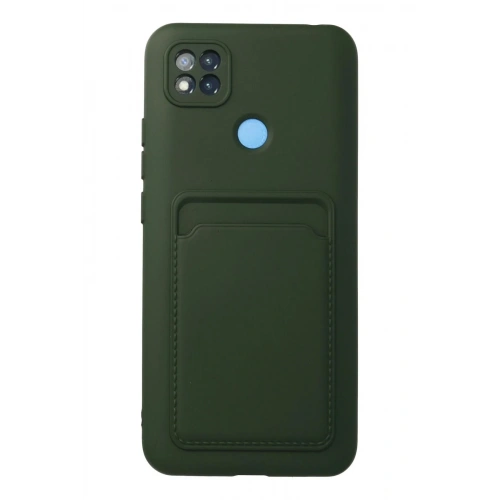 Mey İthalat®   Redmi 9C Kılıf Kelvin Kartvizitli Silikon - Koyu Yeşil