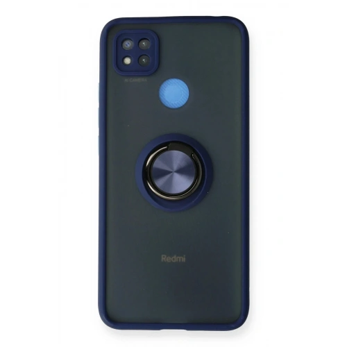 Mey İthalat®   Redmi 9C Kılıf Montreal Yüzüklü Silikon Kapak - Lacivert