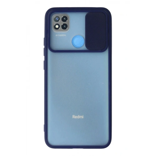Mey İthalat®   Redmi 9C Kılıf Palm Buzlu Kamera Sürgülü Silikon - Lacivert