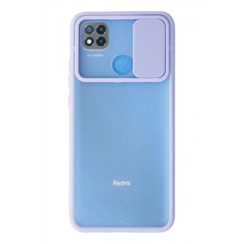 Mey İthalat®   Redmi 9C Kılıf Palm Buzlu Kamera Sürgülü Silikon - Lila