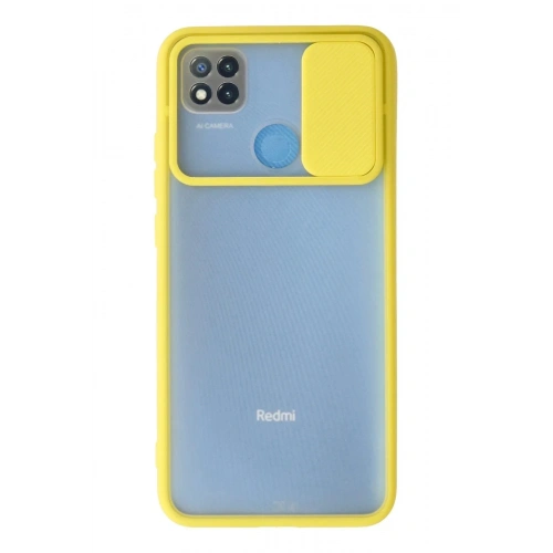 Mey İthalat®   Redmi 9C Kılıf Palm Buzlu Kamera Sürgülü Silikon - Sarı
