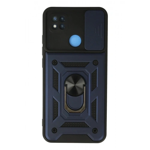 Mey İthalat®   Redmi 9C Kılıf Pars Lens Yüzüklü Silikon - Lacivert