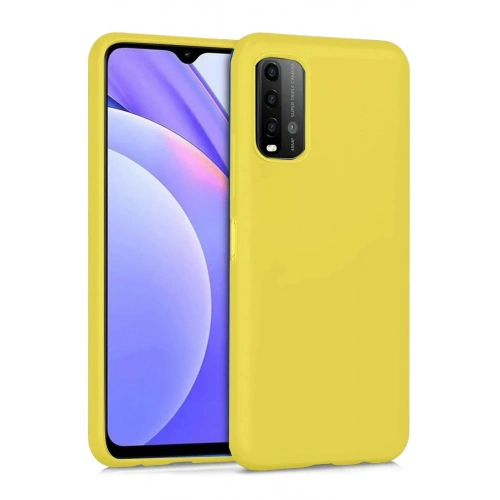 Mey İthalat®   Redmi 9T Kılıf Nano içi Kadife Silikon - Sarı
