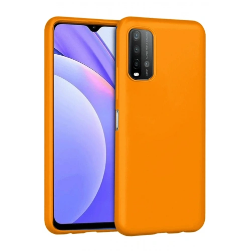 Mey İthalat®   Redmi 9T Kılıf Nano içi Kadife Silikon - Turuncu