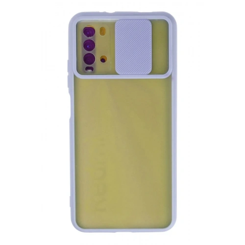 Mey İthalat®   Redmi 9T Kılıf Palm Buzlu Kamera Sürgülü Silikon - Lila