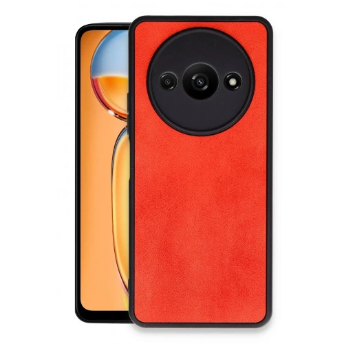 Mey İthalat®   Redmi A3 4G Kılıf Aras Deri Kapak - Kırmızı