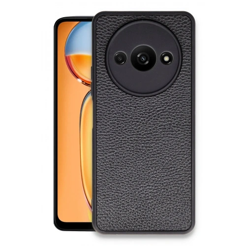 Mey İthalat®   Redmi A3 4G Kılıf Aras Deri Kapak - Siyah