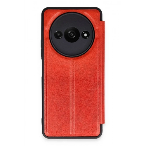 Mey İthalat®   Redmi A3 4G Kılıf Flip Cover - Kırmızı