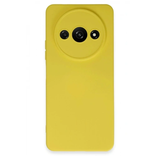 Mey İthalat®   Redmi A3 4G Kılıf Nano içi Kadife Silikon - Sarı