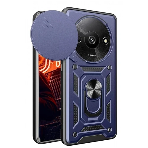 Mey İthalat®   Redmi A3 4G Kılıf Pars Lens Yüzüklü Silikon - Lacivert
