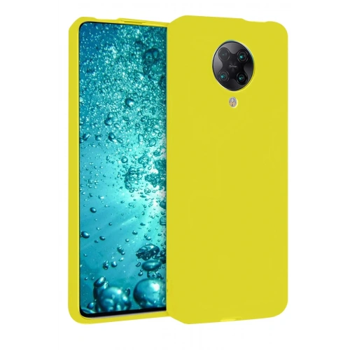 Mey İthalat®   Redmi K30 Pro Kılıf Nano içi Kadife Silikon - Sarı