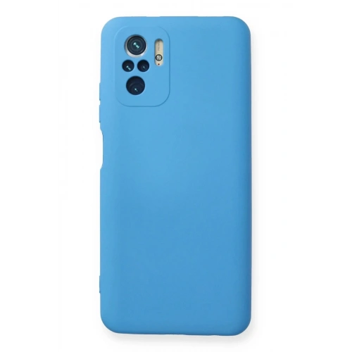 Mey İthalat®   Redmi Note 10 Kılıf Nano içi Kadife Silikon - Mavi