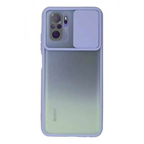 Mey İthalat®   Redmi Note 10 Kılıf Palm Buzlu Kamera Sürgülü Silikon - Lila