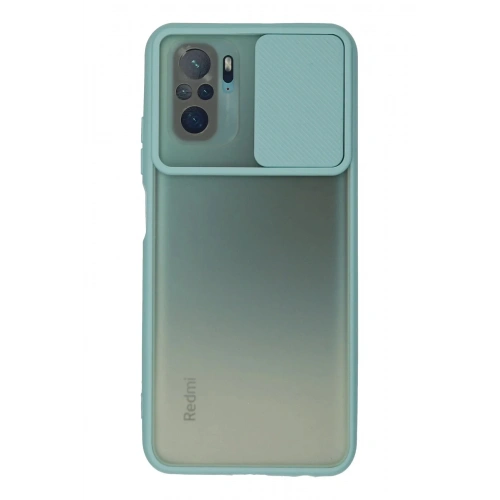 Mey İthalat®   Redmi Note 10 Kılıf Palm Buzlu Kamera Sürgülü Silikon - Turkuaz