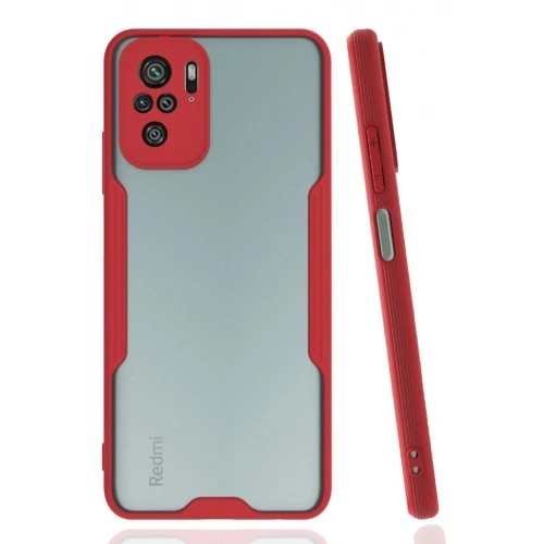 Mey İthalat®   Redmi Note 10 Kılıf Platin Silikon - Kırmızı