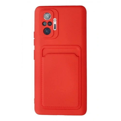 Mey İthalat®   Redmi Note 10 Pro Kılıf Kelvin Kartvizitli Silikon - Kırmızı