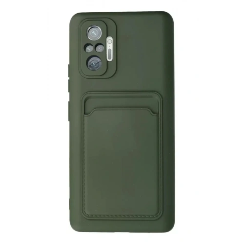 Mey İthalat®   Redmi Note 10 Pro Kılıf Kelvin Kartvizitli Silikon - Koyu Yeşil