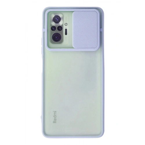 Mey İthalat®   Redmi Note 10 Pro Kılıf Palm Buzlu Kamera Sürgülü Silikon - Lila