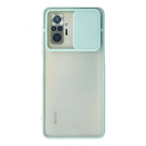 Mey İthalat®   Redmi Note 10 Pro Kılıf Palm Buzlu Kamera Sürgülü Silikon - Turkuaz