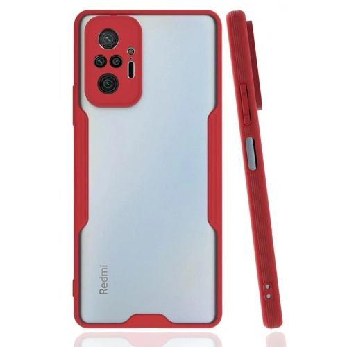 Mey İthalat®   Redmi Note 10 Pro Kılıf Platin Silikon - Kırmızı