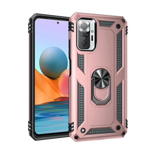 Mey İthalat®   Redmi Note 10 Pro Kılıf Sofya Yüzüklü Silikon Kapak - Rose