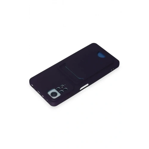 Mey İthalat®   Redmi Note 11 Pro Kılıf Kelvin Kartvizitli Silikon - Derin Mor