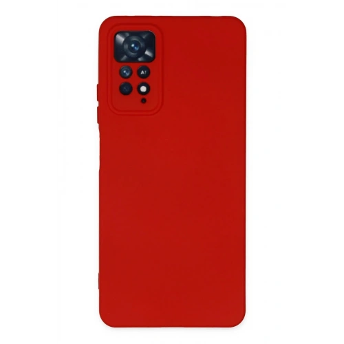 Mey İthalat®   Redmi Note 11 Pro Kılıf Nano içi Kadife Silikon - Kırmızı