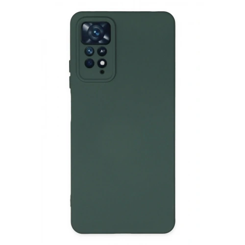 Mey İthalat®   Redmi Note 11 Pro Kılıf Nano içi Kadife Silikon - Koyu Yeşil