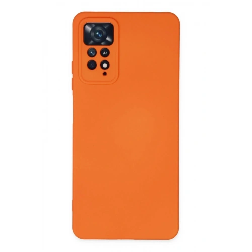 Mey İthalat®   Redmi Note 11 Pro Kılıf Nano içi Kadife Silikon - Turuncu