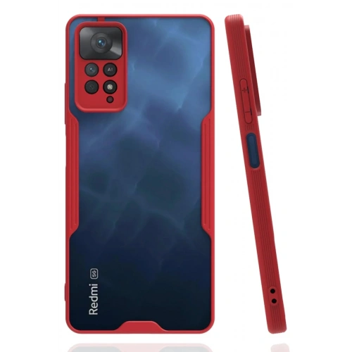 Mey İthalat®   Redmi Note 11 Pro Kılıf Platin Silikon - Kırmızı