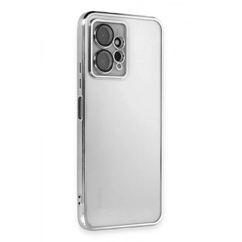 Mey İthalat®   Redmi Note 12 4G Kılıf  Lensli Silikon - Gümüş