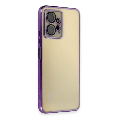 Mey İthalat®   Redmi Note 12 4G Kılıf  Lensli Silikon - Mor