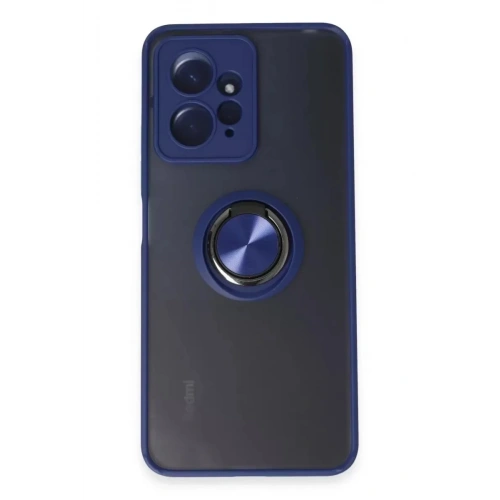 Mey İthalat®   Redmi Note 12 4G Kılıf Montreal Yüzüklü Silikon Kapak - Lacivert
