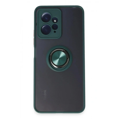 Mey İthalat®   Redmi Note 12 4G Kılıf Montreal Yüzüklü Silikon Kapak - Yeşil