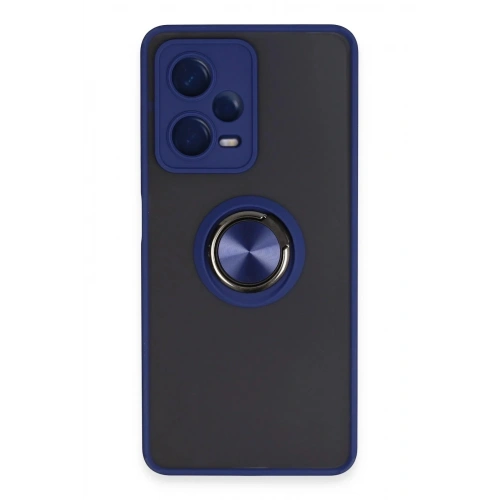 Mey İthalat®   Redmi Note 12 5G Kılıf Montreal Yüzüklü Silikon Kapak - Lacivert