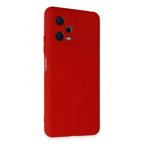 Mey İthalat®   Redmi Note 12 5G Kılıf Nano içi Kadife Silikon - Kırmızı