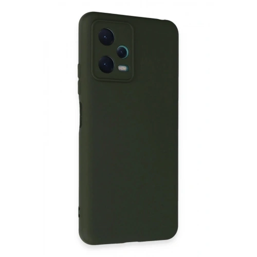 Mey İthalat®   Redmi Note 12 5G Kılıf Nano içi Kadife Silikon - Koyu Yeşil