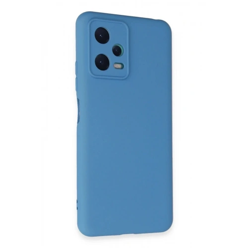 Mey İthalat®   Redmi Note 12 5G Kılıf Nano içi Kadife Silikon - Mavi