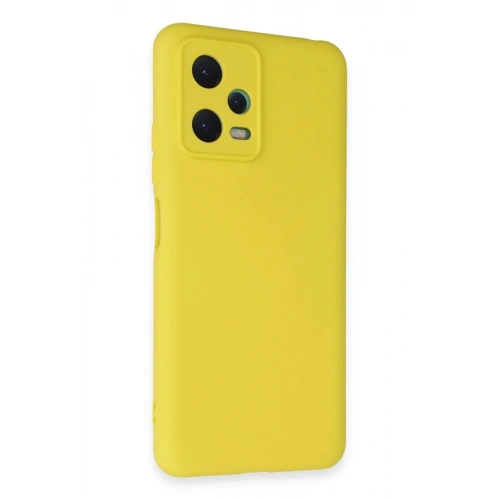 Mey İthalat®   Redmi Note 12 5G Kılıf Nano içi Kadife Silikon - Sarı