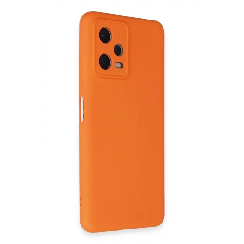 Mey İthalat®   Redmi Note 12 5G Kılıf Nano içi Kadife Silikon - Turuncu