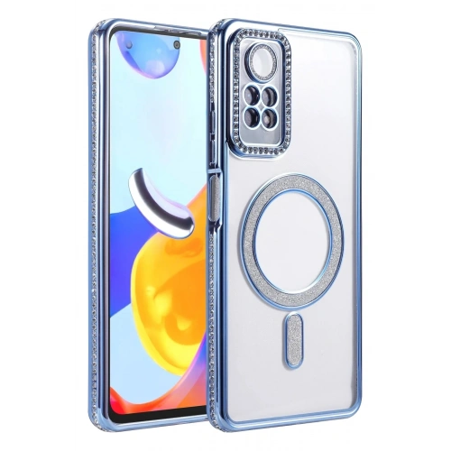 Mey İthalat®   Redmi Note 12 Pro 4G Joke Simli Magneticsafe Kılıf - Mavi